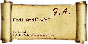 Fodi Aténé névjegykártya